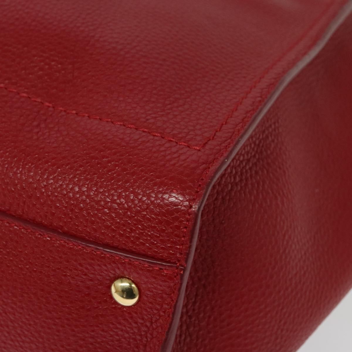 Salvatore Ferragamo Amy Tote Pebbled Leather, RED, LEATHER, Tote bag