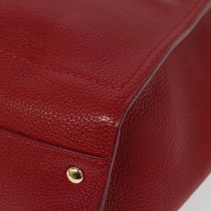 Salvatore Ferragamo Amy Tote Pebbled Leather, RED, LEATHER, Tote bag