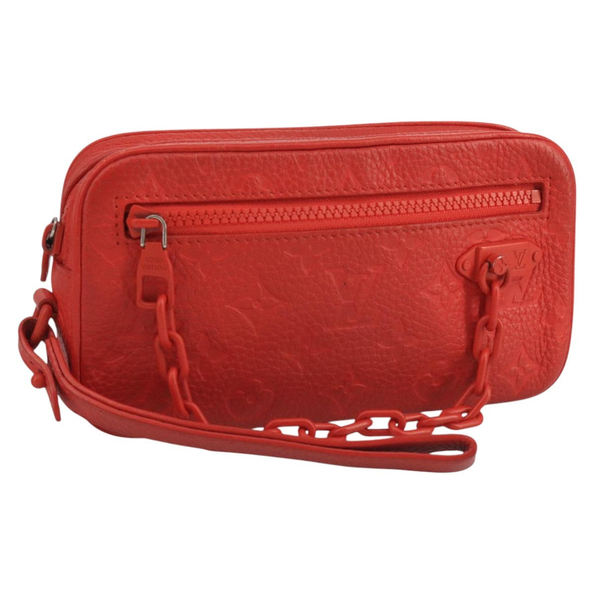 Louis Vuitton Solar Ray Pochette Volga Monogram Taurillon Leather, RED, LEATHER, Clutche & pouche
