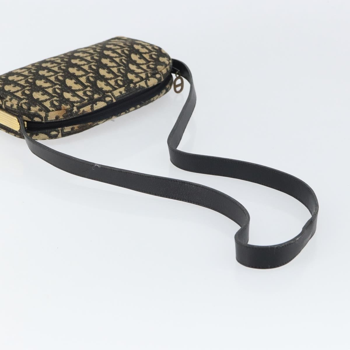 Christian Dior Vintage Trotter Shoulder Bag Canvas, NAVY, CANVAS, Shoulder bag