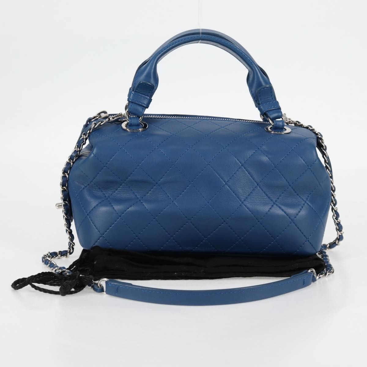 Chanel Doctor Bowling Bag Quilted Calfskin, BLUE, LEATHER, Handbag