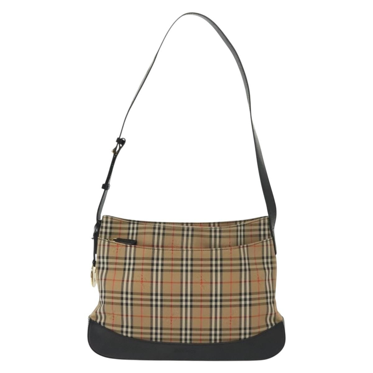 Burberry Shoulder Bag Nova Check Canvas, BEIGE, CANVAS, Shoulder bag