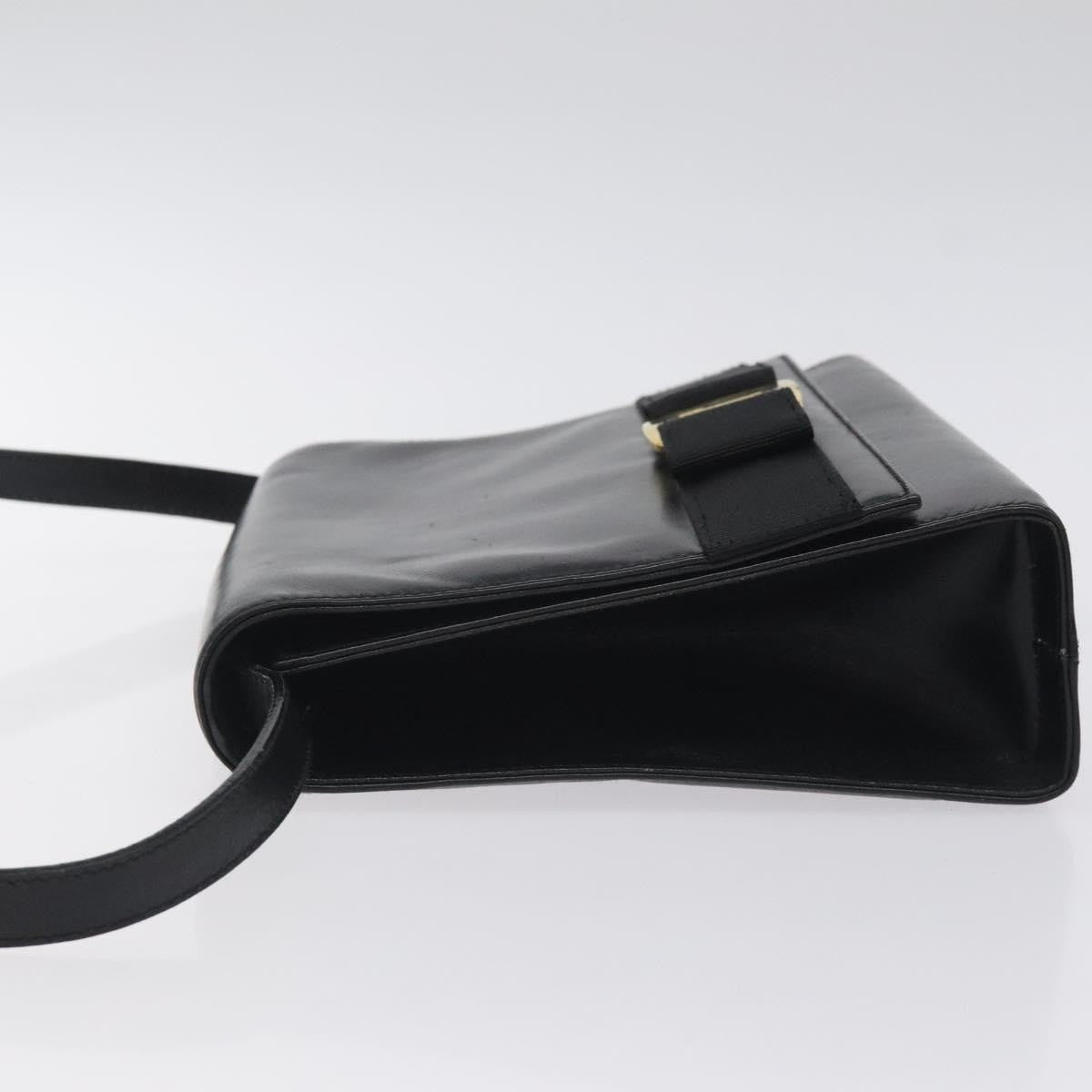 Salvatore Ferragamo Vala Shoulder Bag Leather, BLACK, LEATHER, Shoulder bag