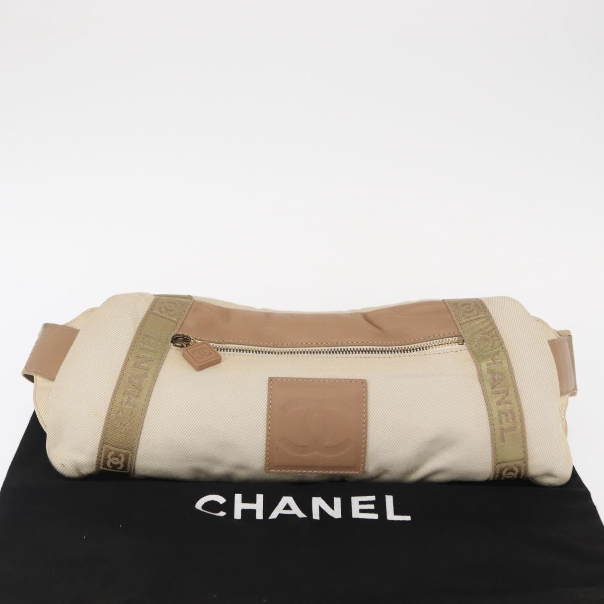 Chanel sports shoulder bag Coco mark, BEIGE, CANVAS, Shoulder bag