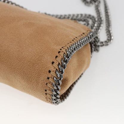 Stella McCartney Falabella Fold Over Crossbody Bag Shaggy Deer, BEIGE, POLYESTER, Shoulder bag