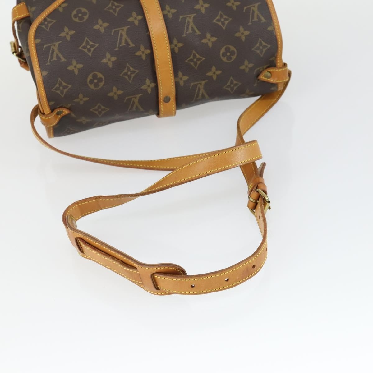 Louis Vuitton Saumur Handbag Monogram Canvas, BROWN, CANVAS, Shoulder bag