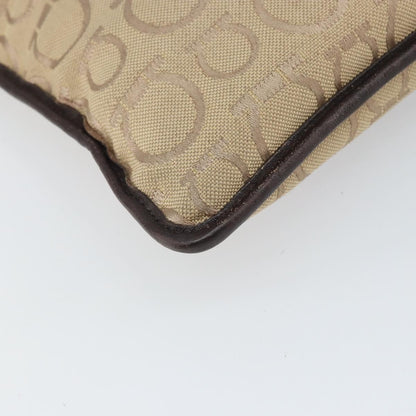 Salvatore Ferragamo Gancini Shoulder Bag Canvas, BEIGE, CANVAS, Shoulder bag