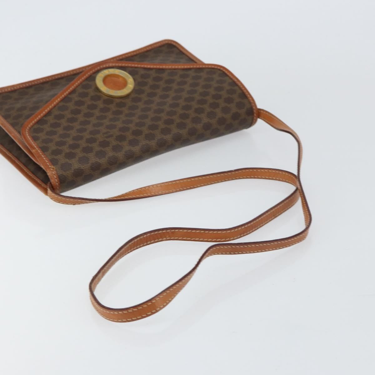 Celine Circle Logo Shoulder Bag Canvas, BROWN, CANVAS, Shoulder bag