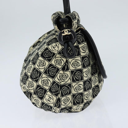 Chanel Camellia shoulderbag Canvas, BLACK, CANVAS, Shoulder bag