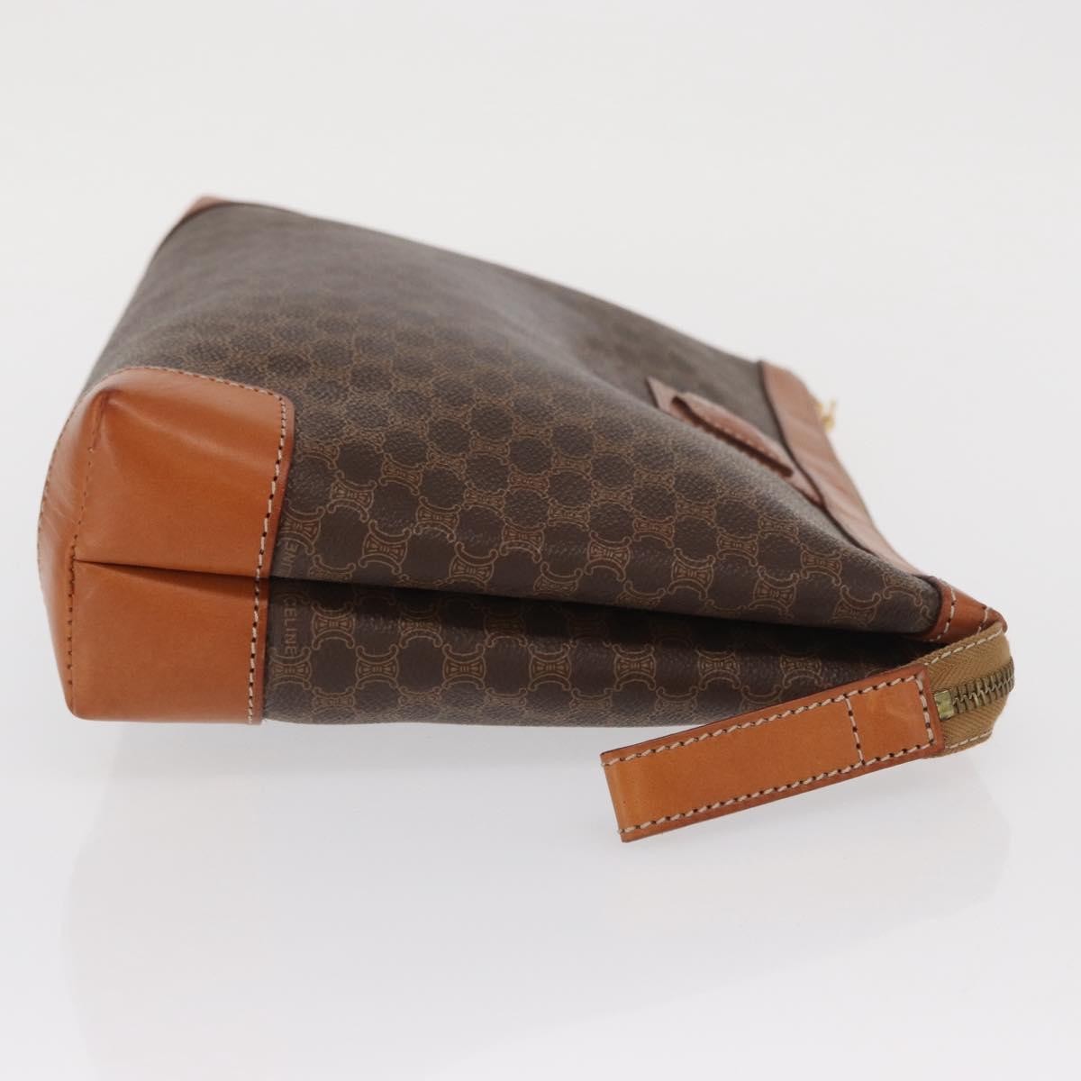 Celine Macadam Pochette Canvas and Leather, BEIGE, CANVAS, Clutche & pouche