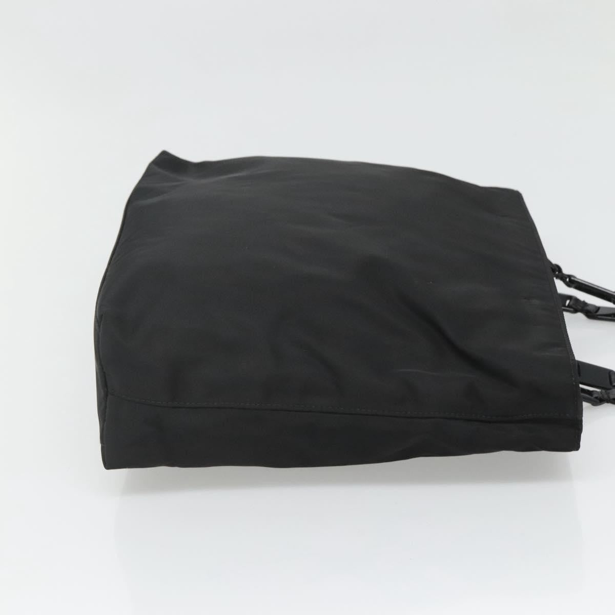 Prada Chain Shoulder Bag Tessuto, BLACK, NYLON, Shoulder bag