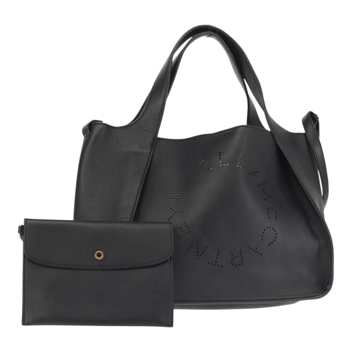 Stella McCartney Cabas tote bag leather, BLACK, LEATHER, Handbag