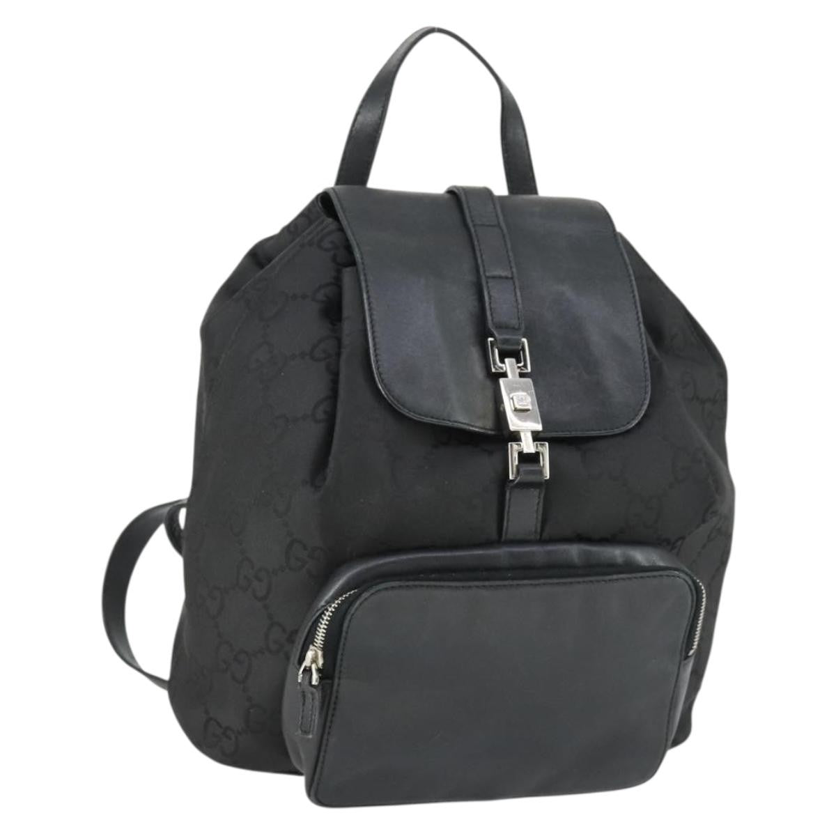 Gucci Vintage Jackie Backpack GG Canvas, BLACK, CANVAS, Backpack