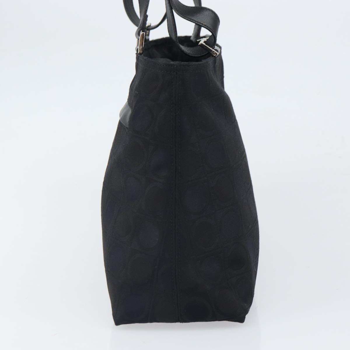 Salvatore Ferragamo Gancini Tote Nylon, BLACK, NYLON, Tote bag