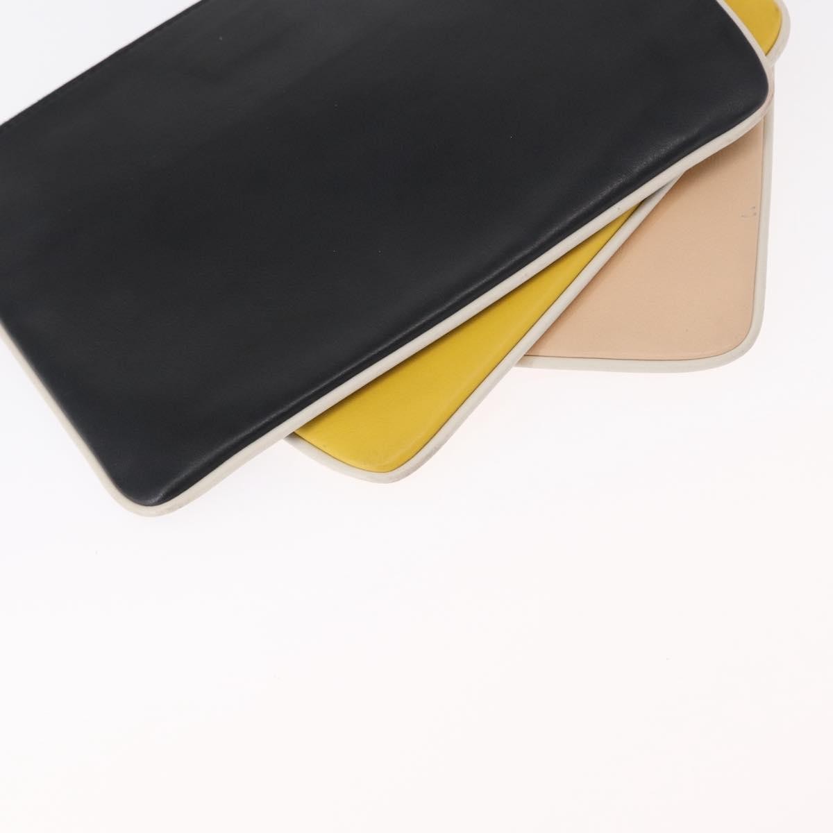 Fendi Triplette Pouch Set Calfskin, MULTICOLOUR, LEATHER, Clutche & pouche