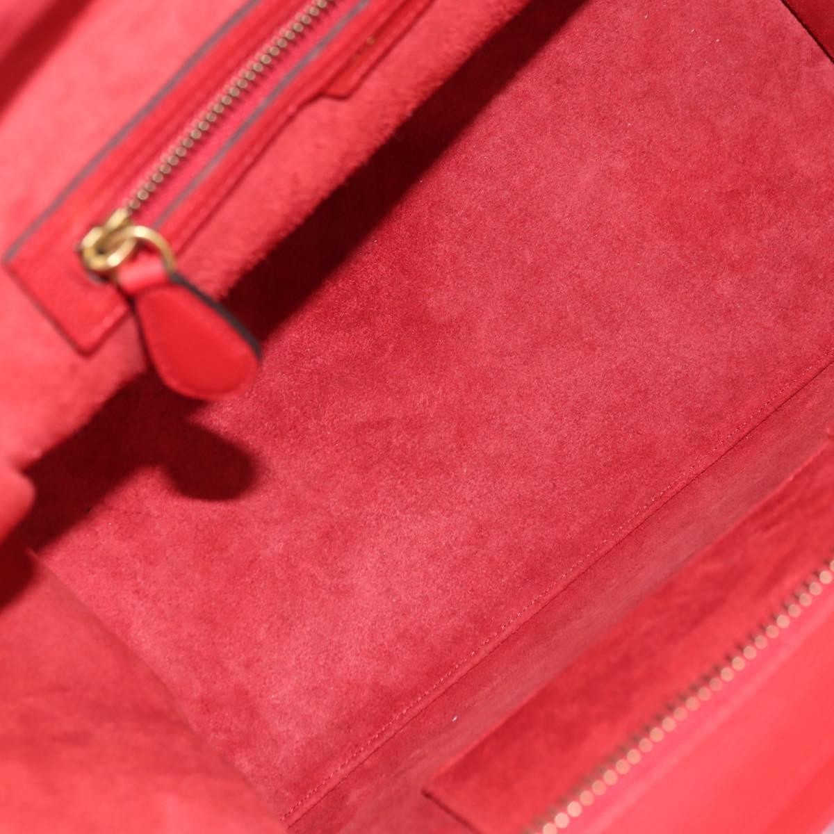 Celine Luggage Bag Grainy Leather, Red, Leather, Handbag