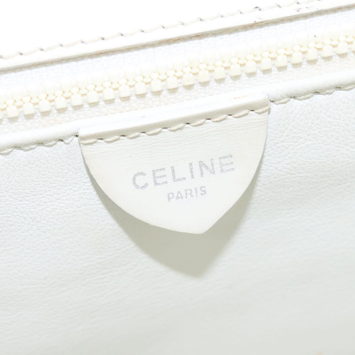 Celine Gancini Handbag Leather, WHITE, LEATHER, Handbag