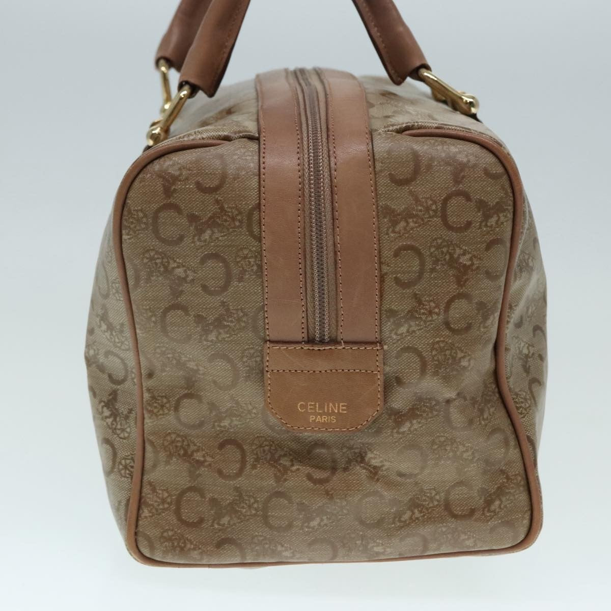 Celine Vintage Macadam Handbag Macadam, BEIGE, LEATHER, Handbag