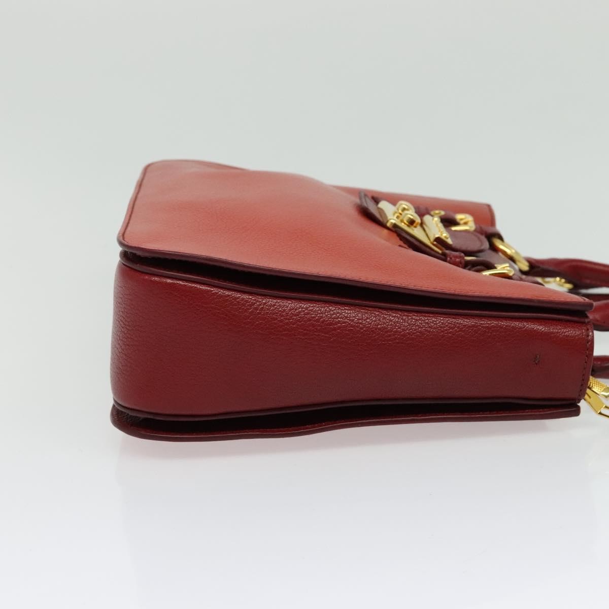 Miu Miu Madras Convertible Lock Tote Leather, RED, LEATHER, Handbag
