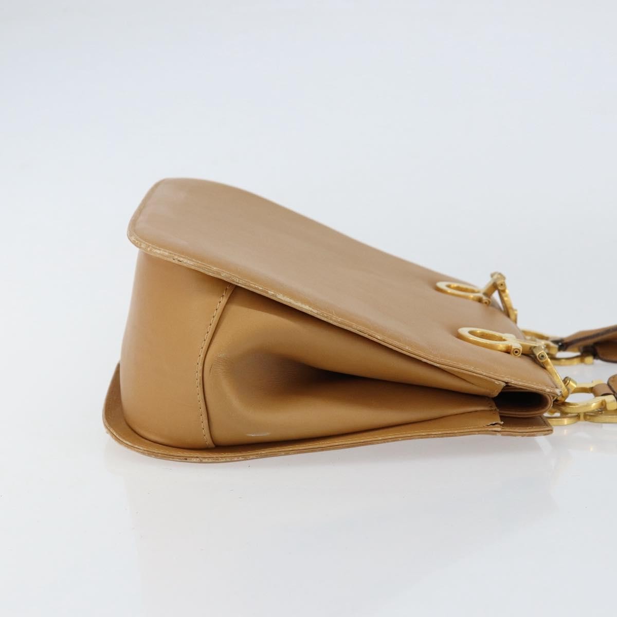 Salvatore Ferragamo Gancini handbag Leather, BEIGE, LEATHER, Handbag
