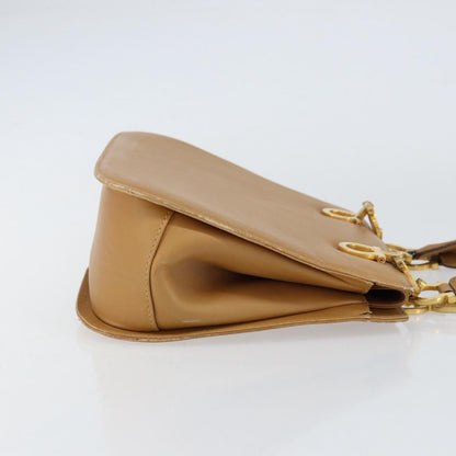 Salvatore Ferragamo Gancini handbag Leather, BEIGE, LEATHER, Handbag