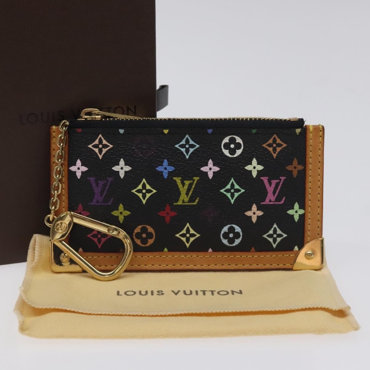 Louis Vuitton Pochette Clés Monogram Canvas, BLACK, CANVAS, Wallets