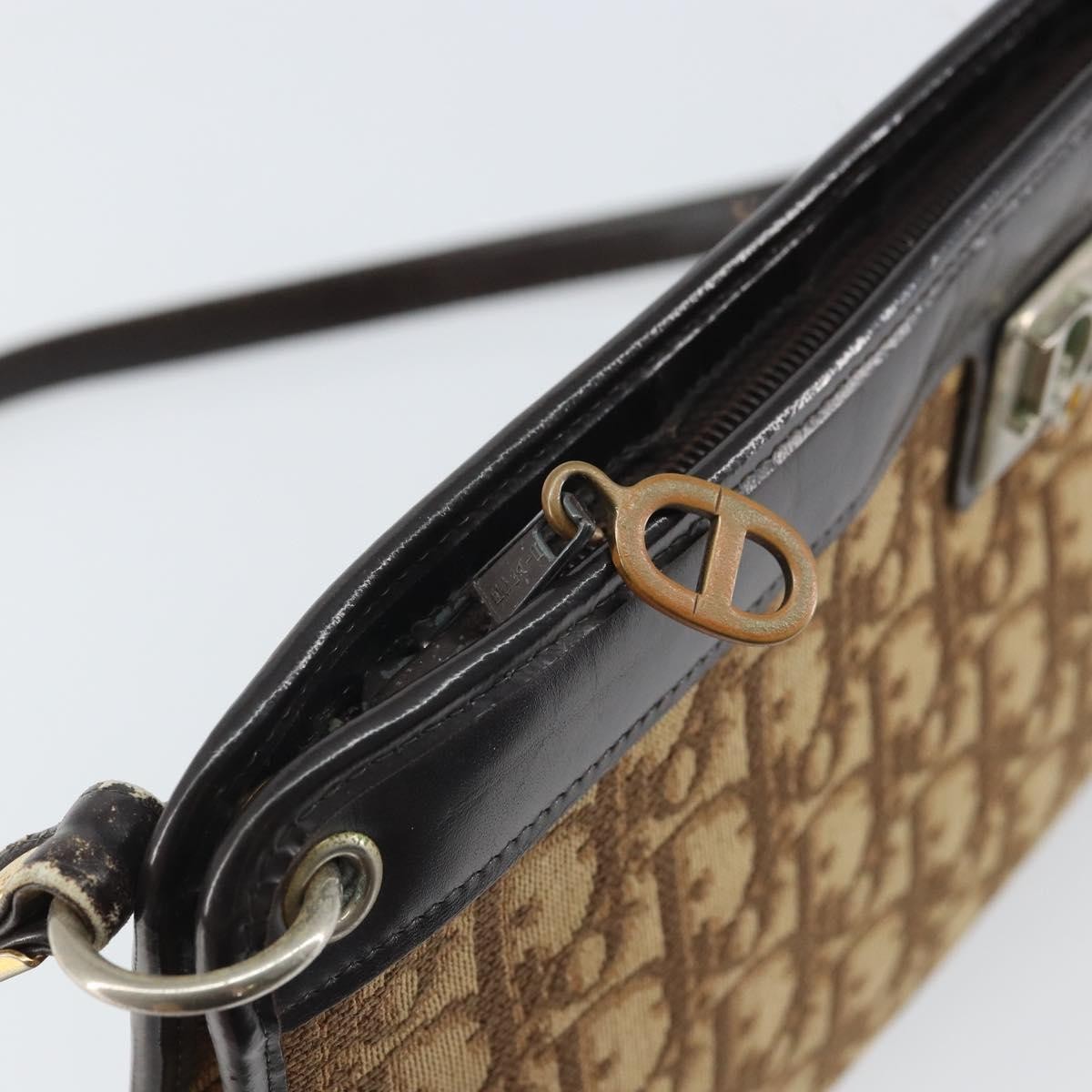 Christian Dior Vintage Trotter Shoulder Bag Canvas, BROWN, CANVAS, Shoulder bag