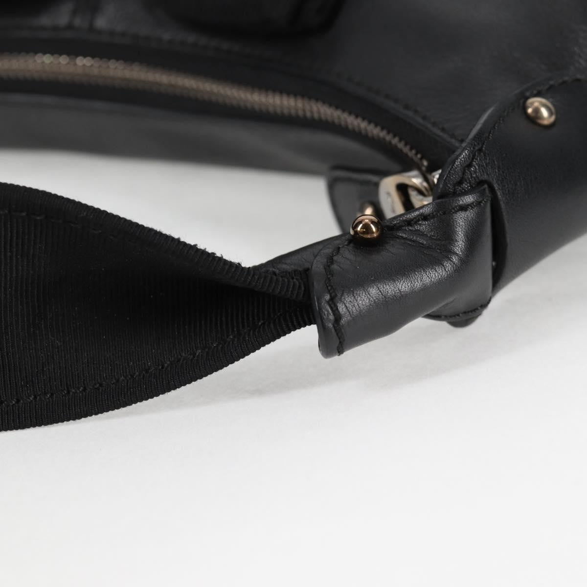 Salvatore Ferragamo Vala Shoulder Bag Leather, BLACK, LEATHER, Shoulder bag
