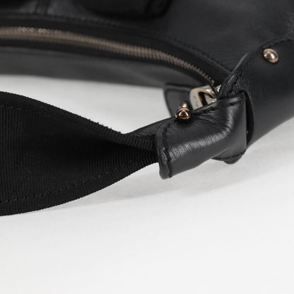 Salvatore Ferragamo Vala Shoulder Bag Leather, BLACK, LEATHER, Shoulder bag
