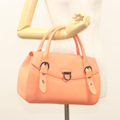 Salvatore Ferragamo Gancini handbag Leather, PINK, LEATHER, Handbag