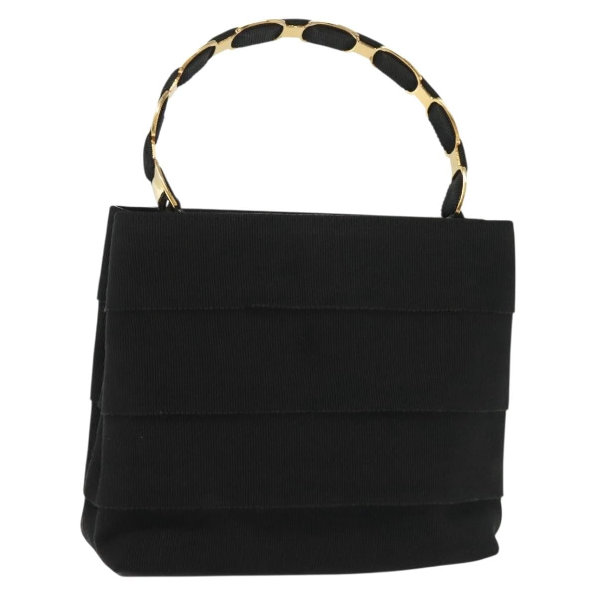 Salvatore Ferragamo Vala Handbag Canvas, BLACK, CANVAS, Handbag
