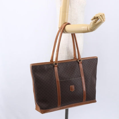 Celine Vintage Macadam Tote bag Canvas, BROWN, PVC, Tote bag