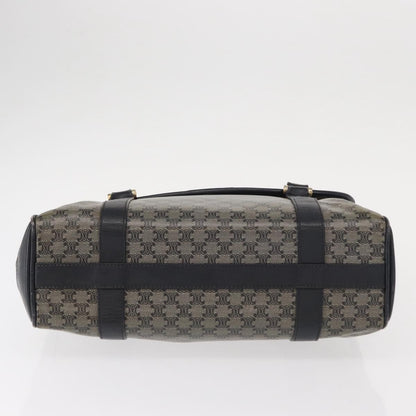 Celine Vintage Macadam Shoulder Bag Canvas and Leather, BLACK, CANVAS, Shoulder bag