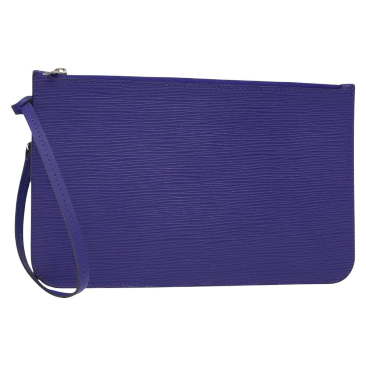 Louis Vuitton Neverfull Pochette Epi Leather, PURPLE, LEATHER, Tote bag