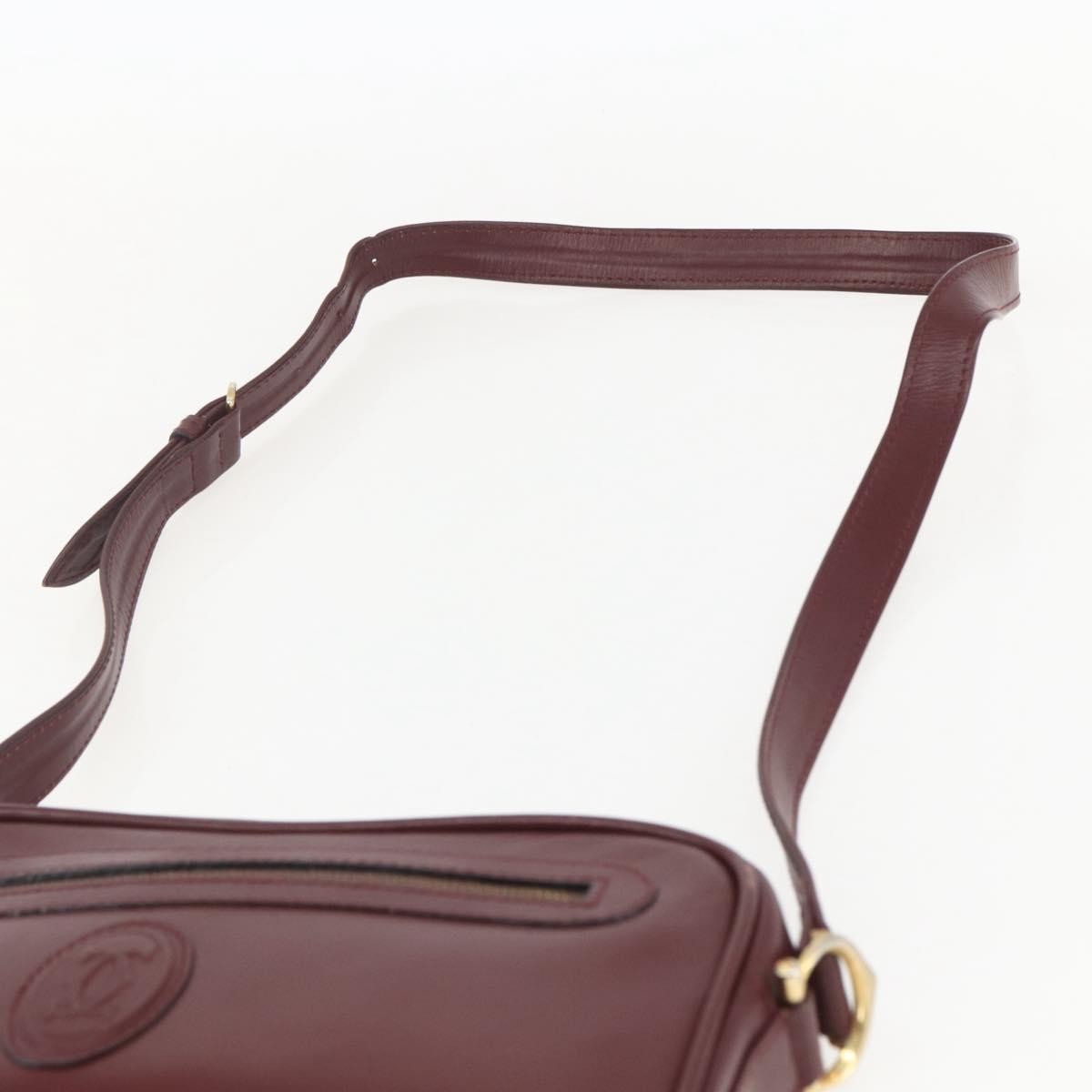 cartier Must de Cartier Shoulder Bag Leather, BURGUNDY, LEATHER, Shoulder bag