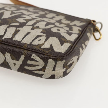 Louis Vuitton Pochette Accessoires Limited Edition Monogram Graffiti, Brown, Canvas, Clutch