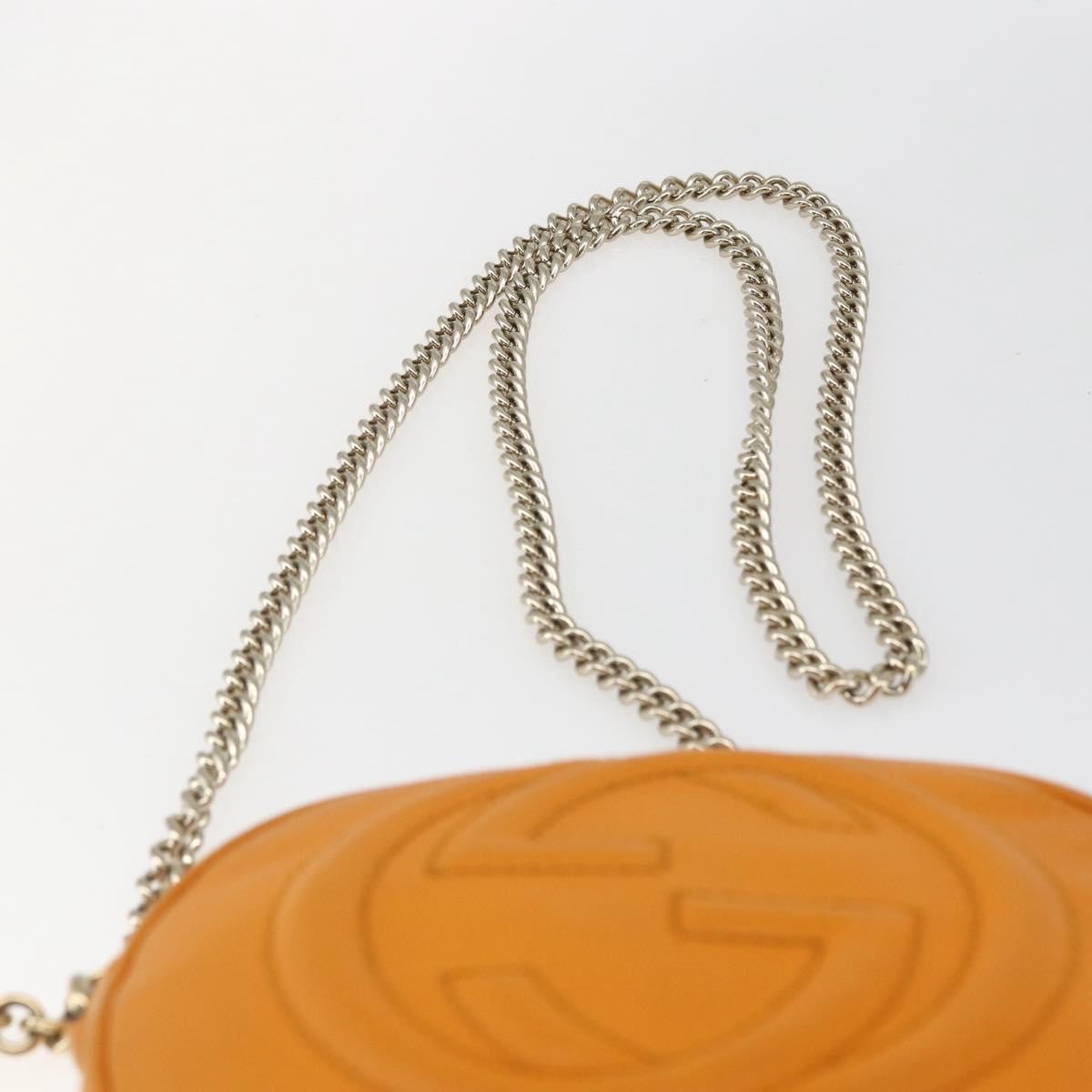 Gucci Soho Chain Bag Leather, ORANGE, LEATHER, Shoulder bag