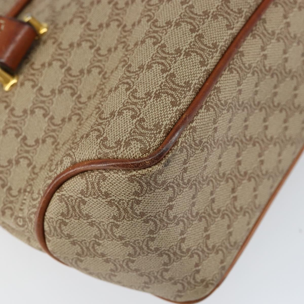 Celine Vintage Macadam Handbag Canvas, BEIGE, CANVAS, Handbag