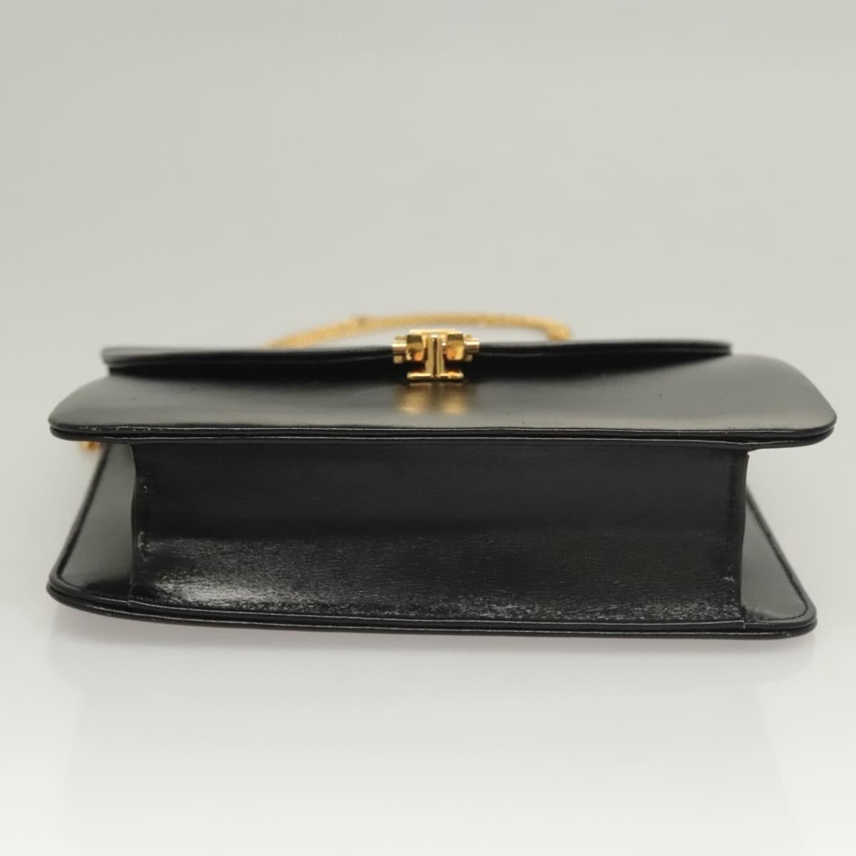 Christian Dior Vintage Chain Flap Shoulder Bag Leather, BLACK, LEATHER, Shoulder bag