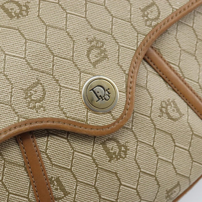 Christian Dior Vintage Honeycomb Shoulder Bag Canvas, Beige, Canvas, Shoulder Bag