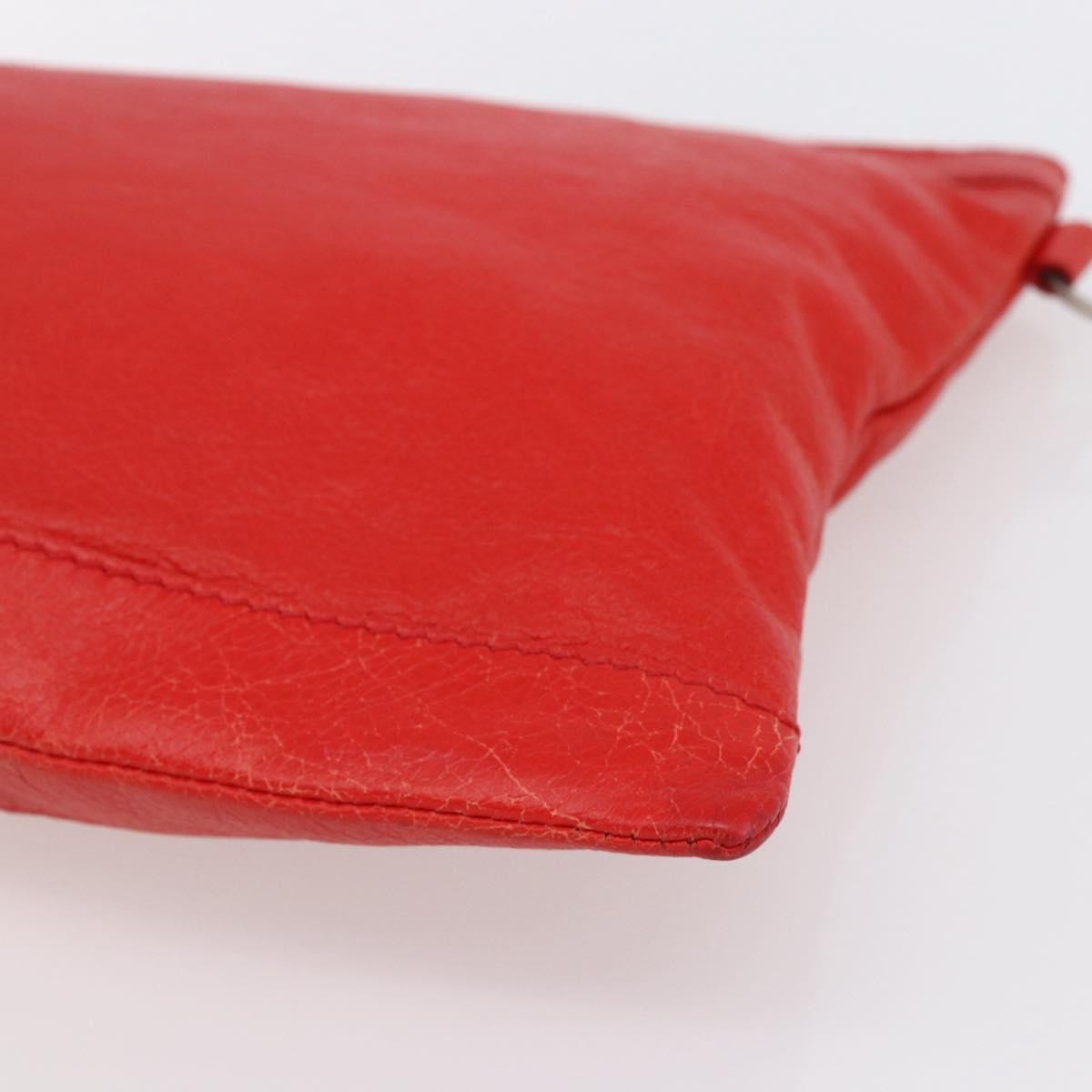 Balenciaga Classic City Clip Pouch Leather, RED, LEATHER, Clutche & pouche