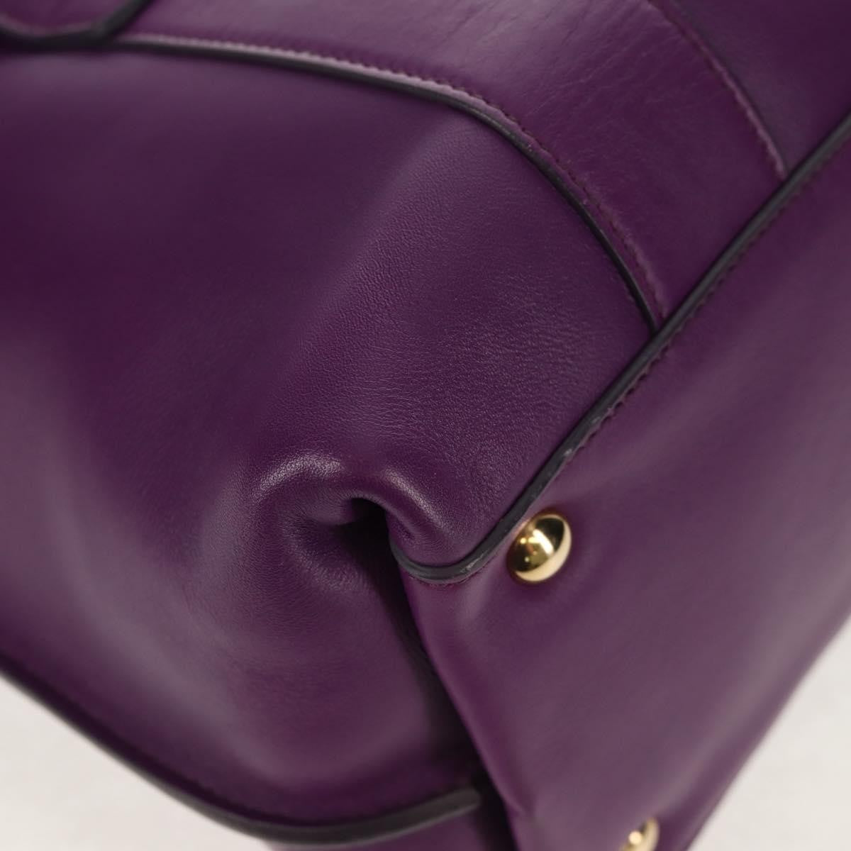 Salvatore Ferragamo Gancini Lock Flap Tote Leather, PURPLE, LEATHER, Handbag
