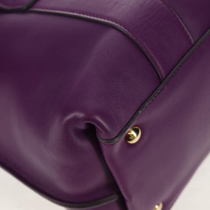 Salvatore Ferragamo Gancini Lock Flap Tote Leather, PURPLE, LEATHER, Handbag