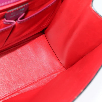 Celine Circle Logo Handbag Leather, PURPLE, LEATHER, Handbag