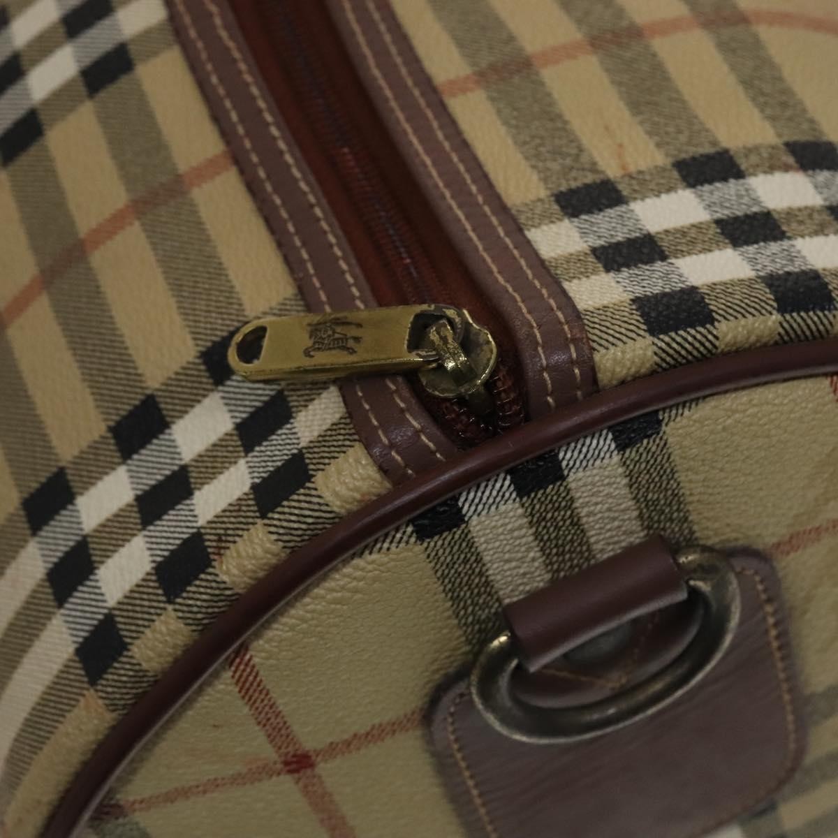 Burberry Convertible Weekend Duffle Bag Haymarket Coated Canvas, BEIGE, CANVAS, Travel bag
