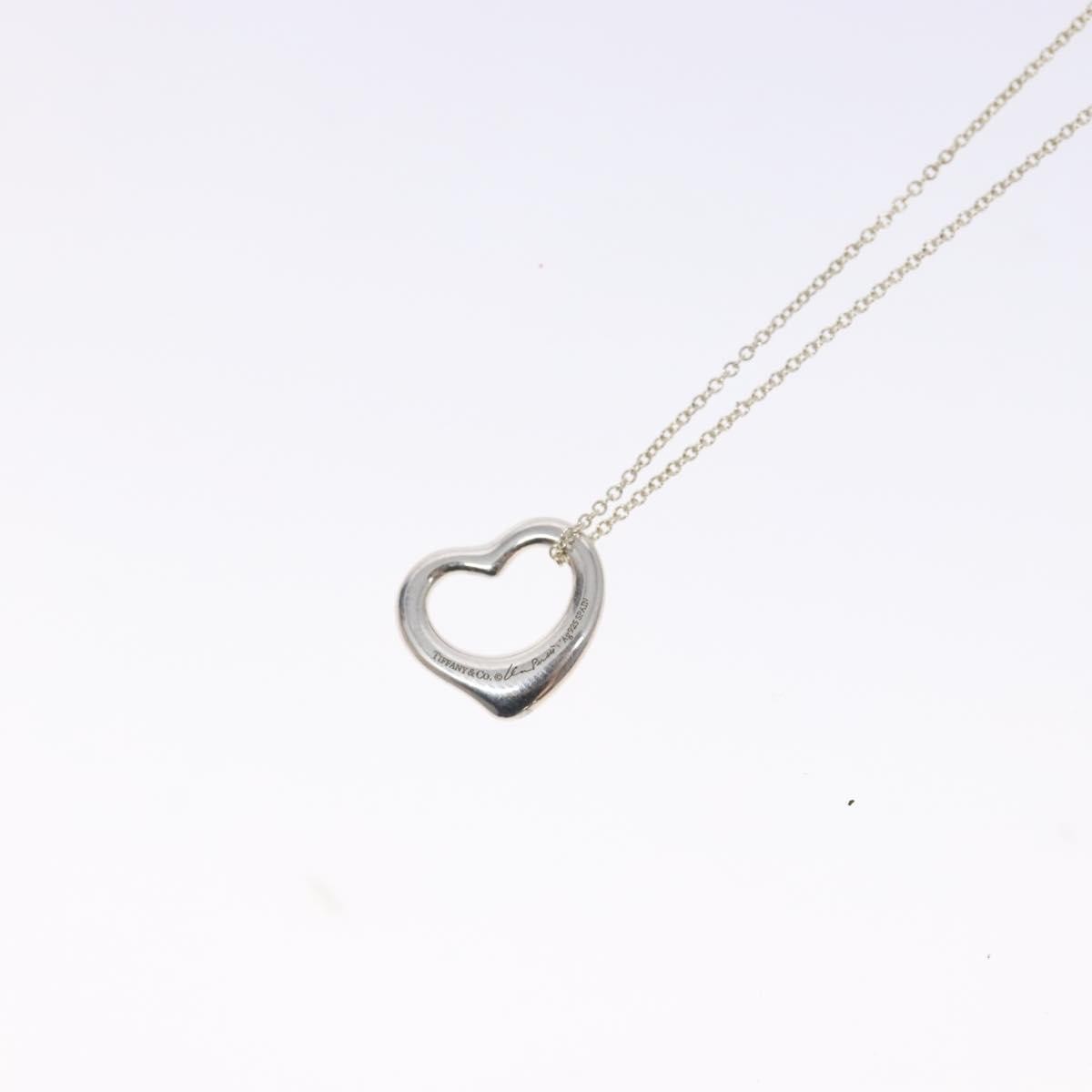 Tiffany & Co. Elsa Peretti Open Heart Pendant Necklace Sterling Silver, SILVER, SILVER, Necklace