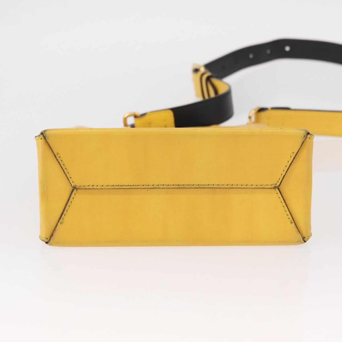 Fendi Pack Shopping Tote Leather, YELLOW, LEATHER, Handbag