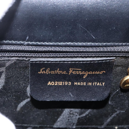 Salvatore Ferragamo Gancini Convertible Top Handle Bag Leather, BLACK, LEATHER, Handbag