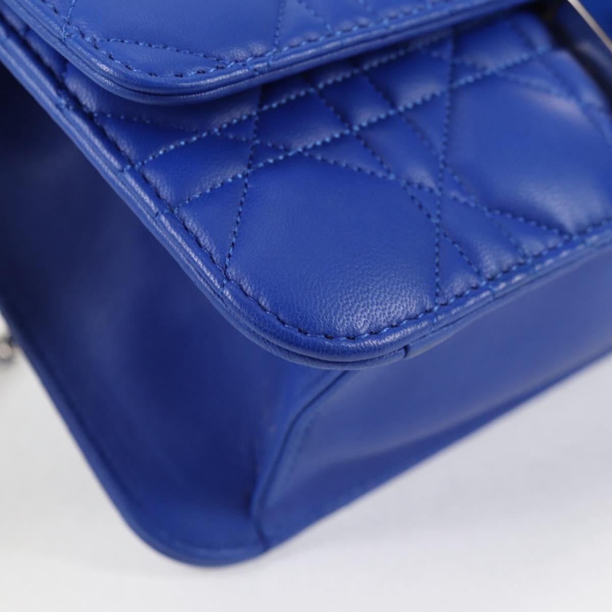 Christian Dior Miss Dior Promenade Pouch Cannage Quilt Lambskin, BLUE, LEATHER, Shoulder bag
