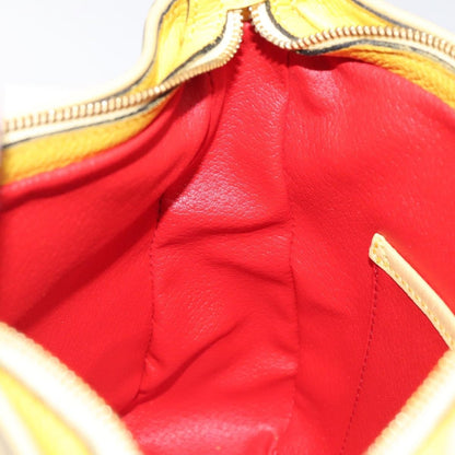 Celine Vintage Shoulder Bag Leather, YELLOW, LEATHER, Shoulder bag